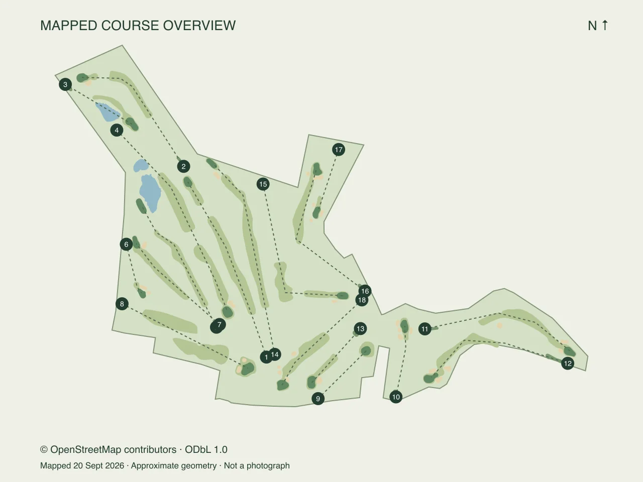 Course map of Ashgrove Golf Club