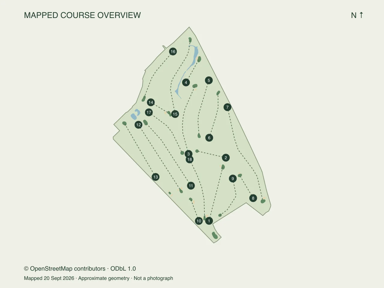 Course map of Takapuna Golf Course