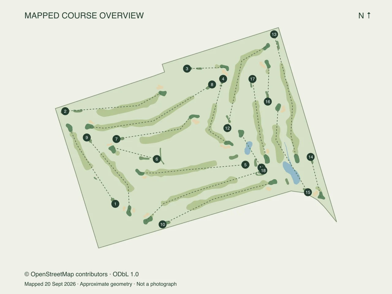 Course map of Tam O’Shanter Golf Course