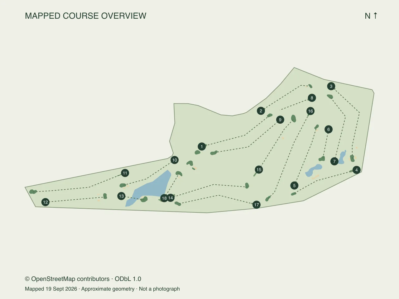 Course map of Whaleback Golf Course